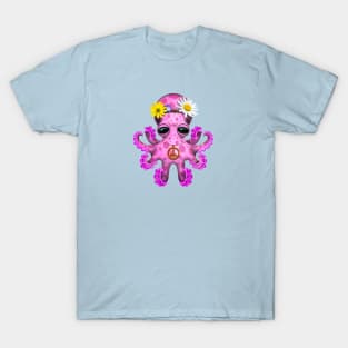 Cute Pink Baby Octopus Hippie T-Shirt